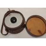A Mine Surveyor's barometer by Paulin in leather case (ex Camborne School of Mines)