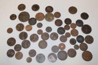 A selection of miscellaneous GB and World copper coinage,