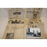 A selection of various Second War newspapers including May 1943 reporting the Dam Busters Raid,