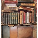 Various leather bound volumes,