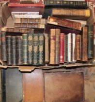 Various leather bound volumes,