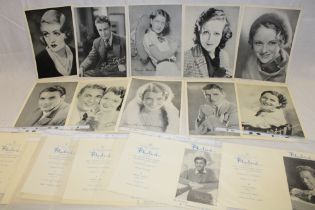 Various large size film star trade cards including Bluebird Stockings, Woman's Way etc.