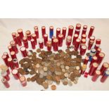 A large selection of various pre-decimal coinage including shillings, half pennies, pennies,