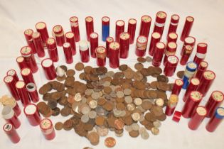 A large selection of various pre-decimal coinage including shillings, half pennies, pennies,