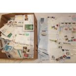 A box containing a large quantity of GB first day covers