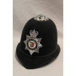 An Avon & Somerset Constabulary policeman's blue helmet