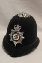An Avon & Somerset Constabulary policeman's blue helmet