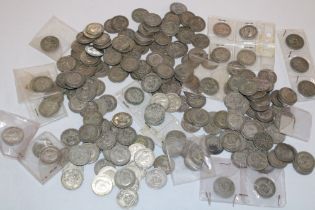 A selection of approximately 200 various pre-1947 silver shillings