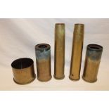 Five various First and Second War brass shell cases