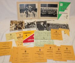 A selection of 1960s Cornwall Rugby programmes,