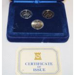 Three 1971 Isle of Man silver proof £1 coins,