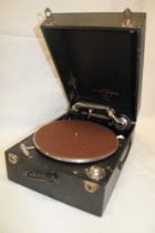 An old table top portable gramophone by Columbia No.