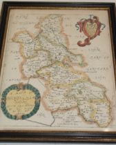 A 17th century hand coloured map of Buckinghamshire by Richard Blome circa 1665,