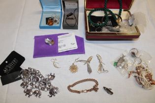 A quantity of various costume jewellery including earrings, necklaces, bracelets etc.