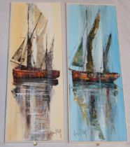 Kevin Platt - oils on boards Studies of fishing boats, signed,