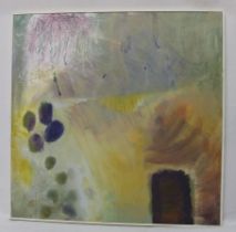 Anthea Richards - oil on board "Sun Warmed the Fields", signed, labelled to verso,