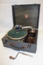 An unusual old portable gramophone with "Commonwealth" trade mark,