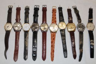 Ten various gent's wristwatches including Belforte, JNO, Rotary, Tissot, Seiko etc.