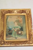 Artist unknown - watercolour An early 19th century portrait of a child within a landscape,