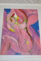 Dave Thomas - acrylic "Pink Nude", signed, inscribed and dated 1998,