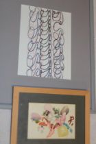 Margaret Hodges - watercolour "Butterfly Effect", inscribed to verso,