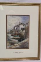 S**J**Beer - watercolour "The Old Harbour Newlyn", signed and inscribed,
