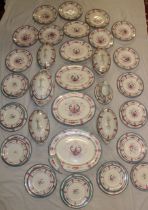 A large late Victorian/Edwardian Cauldon pottery tea and dinner set including 5 various graduated