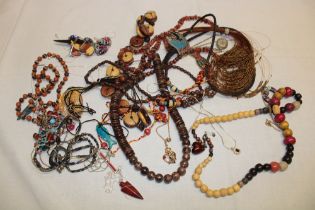 A selection of various costume jewellery including necklaces, bracelets etc.