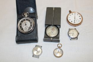 A selection of various watches and compasses including gent's wristwatch by Majex,