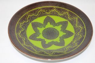 A Poole pottery "Aegean" pattern circular bowl with green geometric decoration,