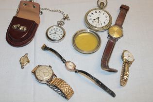 A nickel-plated gent's pocket watch by Omega, various other ladies' and gent's wristwatches etc.