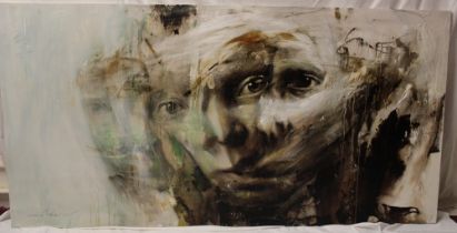Milan Andov - oil on canvas Abstract portrait, signed,