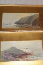 G** E** Treweek - watercolours Cornish coastal scenes, signed,