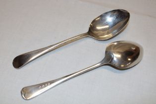 A pair of George V silver Old English pattern serving spoons,