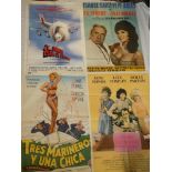 Ten US and Foreign one-sheet cinema posters - romance,