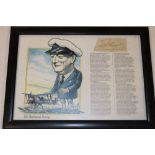 A coloured print of Sir Richard Fairey of The Fairey Aviation Company with inset original signature,