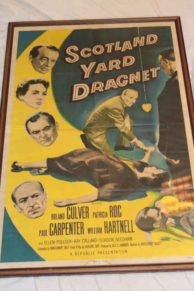 An original 1957 Scotland Yard Dragnet cinema poster, 41" x 27",