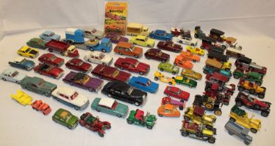 A large selection of various diecast vehicles including Matchbox Models of Yesteryear, Dinky,