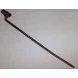A 19th century French steel socket bayonet with 19" cruciform blade
