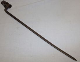 A 19th century French steel socket bayonet with 19" cruciform blade