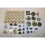 A selection of Light Infantry badges and insignia together with anodised buttons etc.