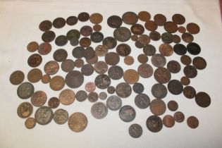 A selection of mainly 18th and 19th century copper coins,