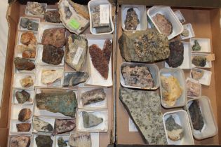 Two trays of mineral specimens,