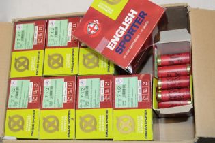 Eight boxes of 12 bore Lyalvale Express fibre wade 7½ shot cartridges and a small selection of