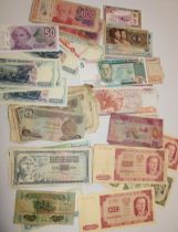 A selection of mixed Foreign bank notes