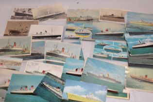 A selection of various shipping line postcards,