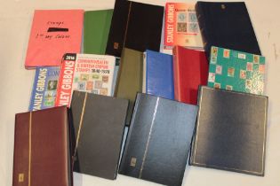 Various empty stamp albums, stock books and stamp catalogues etc.