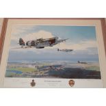 A coloured limited edition aircraft print "The President Roosevelt Spitfire" after Mark