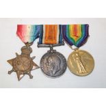 A 1914/15 star trio of medals awarded to No. 15810 Pte. S.