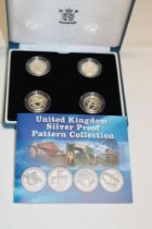 A 2003 silver proof pattern four-piece £1 coin set,